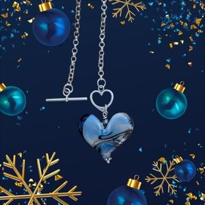 Karyn Chopik Blue Heart Pendant Necklace